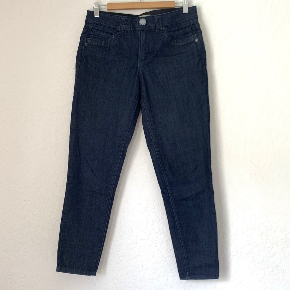 Democracy Jeans Skimmer Sz 8 Blue Dark Indigo Ab Technology Stretch Slim Denim